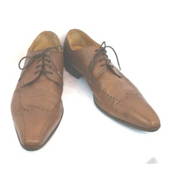 JAIME MASCARO BROWN LEATHER LACE UP OXFORD SHOES 44 - Picture 2 of 5